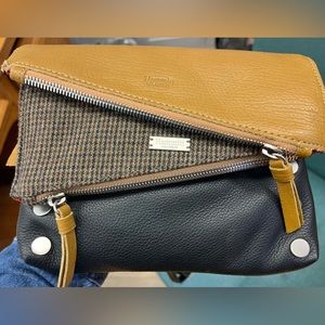 Beautiful Hammitt Dillon Edison Houndstooth Crossbody Small Black Leather. NWT